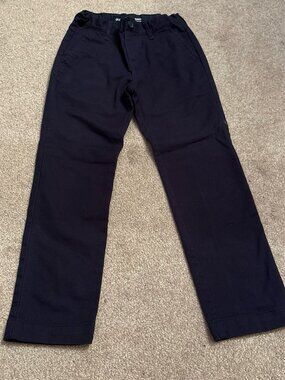 Old Navy navy chino khaki pants skinny adjustable waist size 7